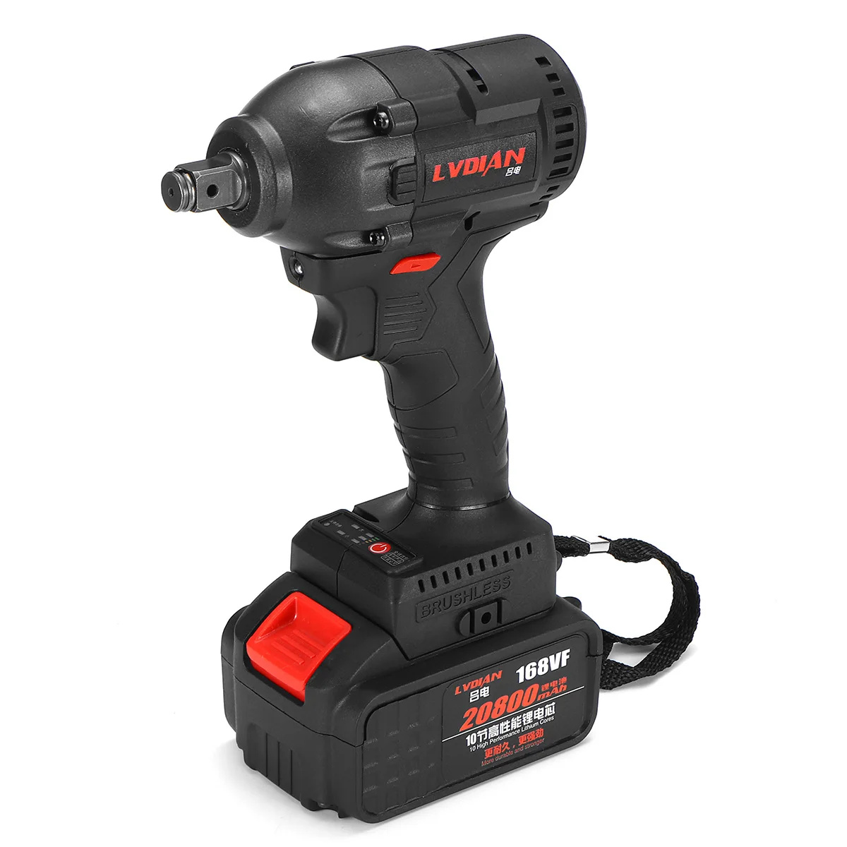 doersupp Electric Impact Wrench Cordless Infinitely Electric Wrench with LED Light Brushless Impact Rechargeable Lithium Battery