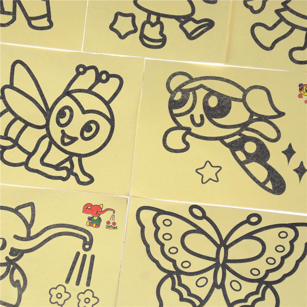 

10Pcs/lot DIY Children Handmade Picture Paper Craft Drawing Board Sets BubbleSand Sand Draw Art Kids Sand Painting Toy