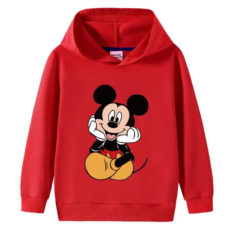Disney детские толстовки с капюшоном на осень рисунком из мультфильма Микки-Маусом