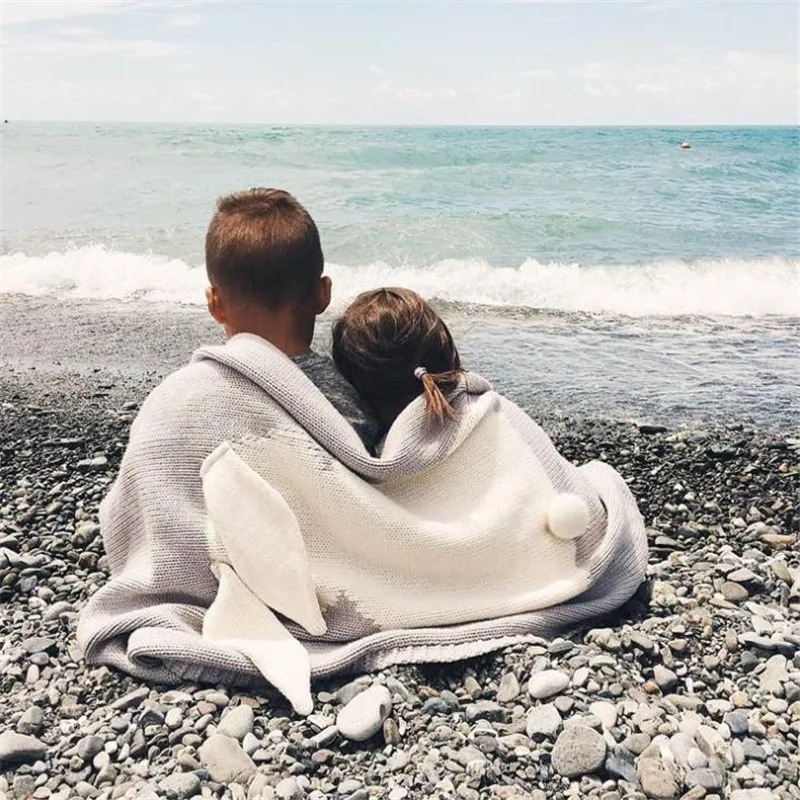 Детское одеяло с заячьими ушками квадратное детское хлопковое зимнее