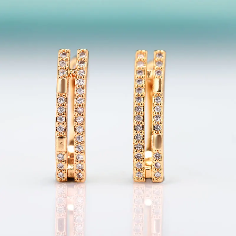 Женские серьги гвоздики из розового золота MAIKALE новые простые