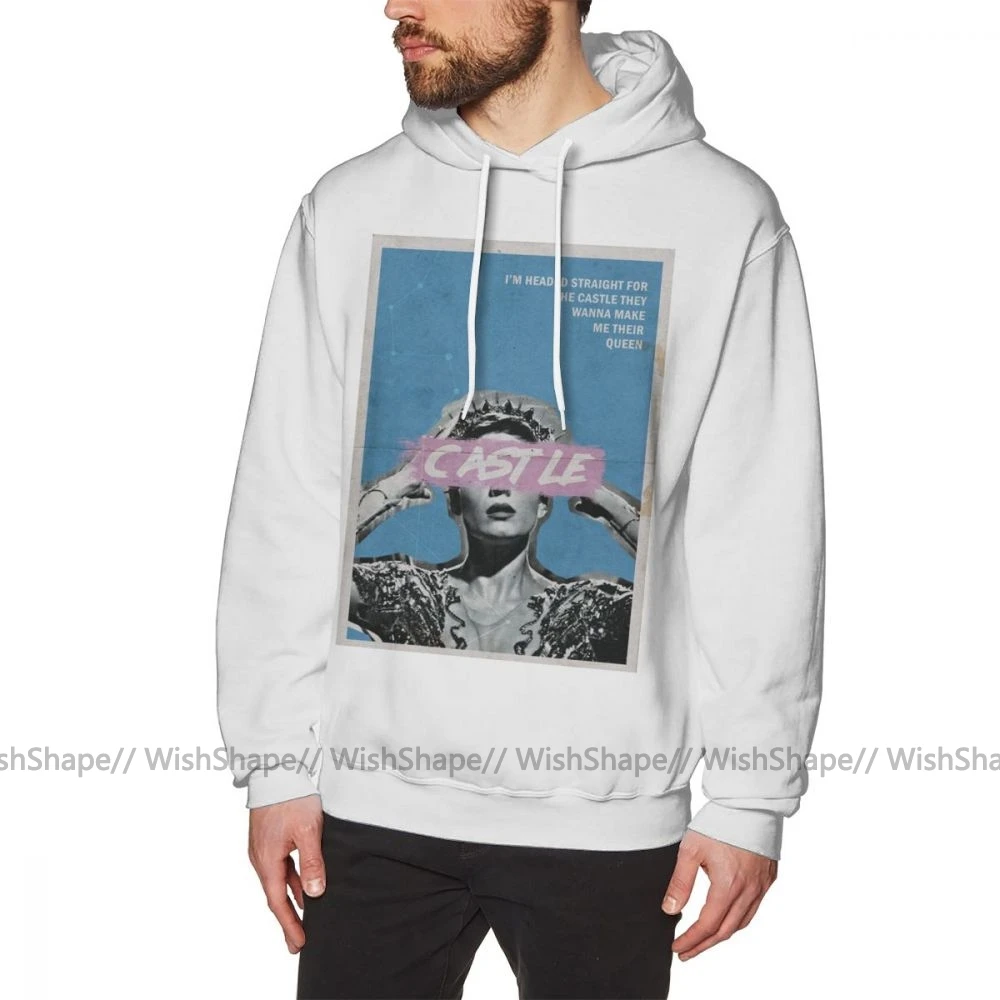 Halsey/толстовка с капюшоном с замком Halsey; Мужская Уличная одежда; пуловер с капюшоном; красивая зимняя фиолетовая длинная хлопковая толстовка большого размера - Цвет: White