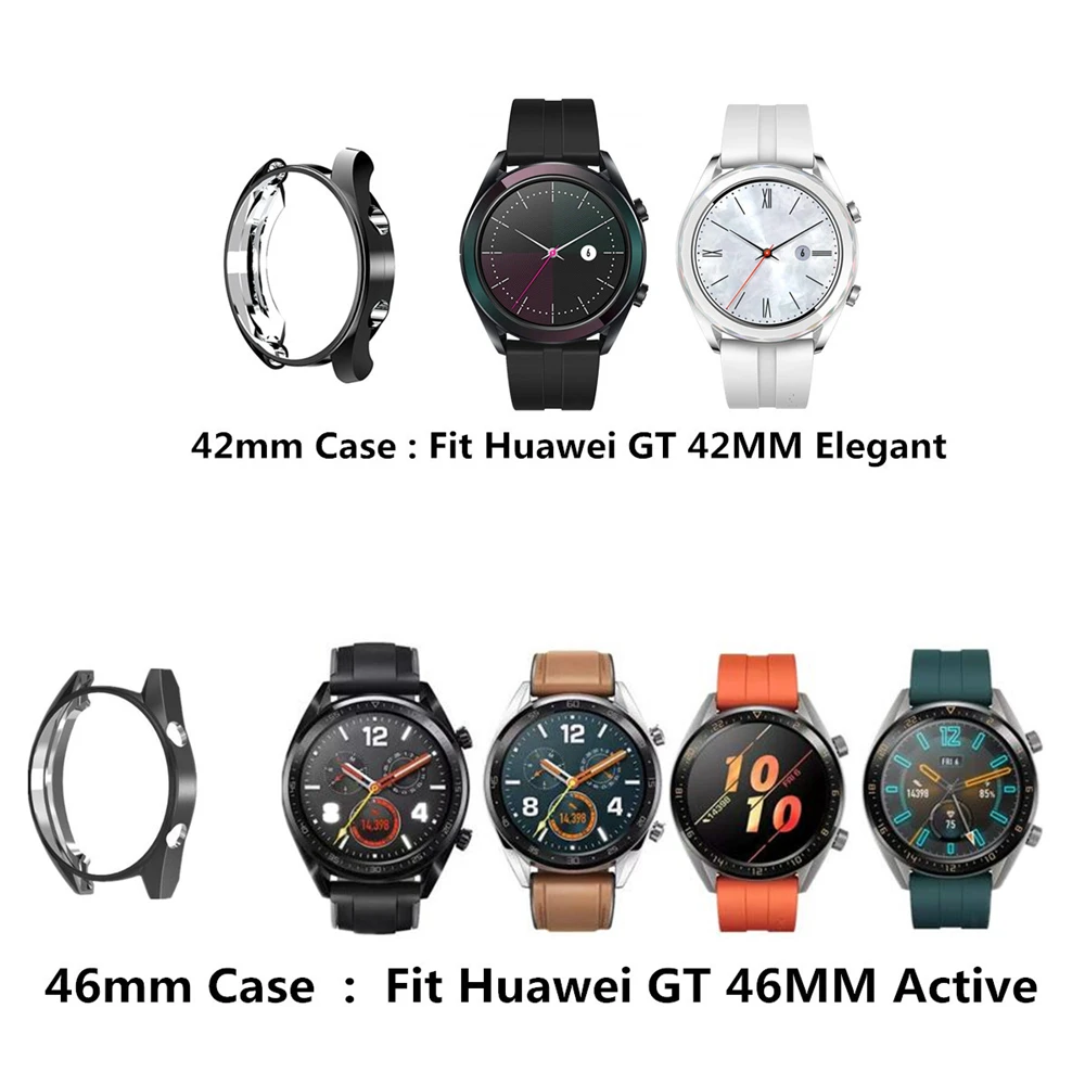 Для huawei Watch GT 42 мм 46 мм/huawei Watch 2 Pro с гальваническим покрытием защитный чехол с защитой от царапин полый ТПУ чехол