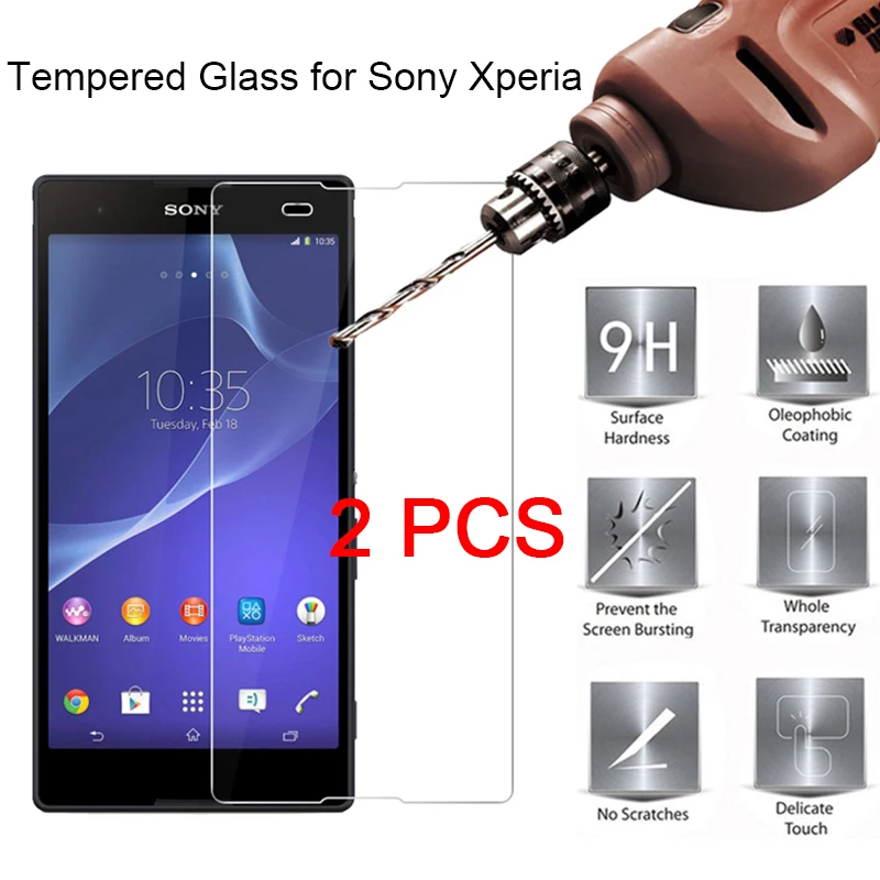 2 шт. стеклянная пленка Защитное стекло для Sony XA2 плюс XA3 XA1 со сверхвысоким