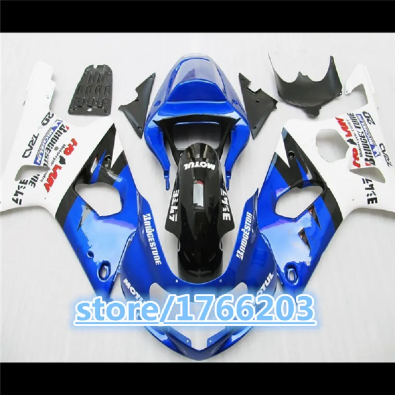 Новинка Обтекатели из АБС пластика для suzuki gsxr1000 00 01 02 синий белый черный