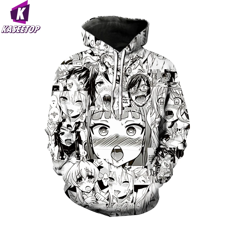 

New Hoodies Ahegao 3D Print Hooded Sweatshirt Men Women Casual Pullover Hoodie Hentai Harajuku Anime Girl Tops Coat Male H159