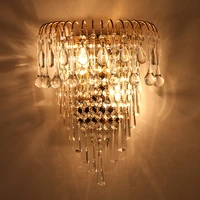 classic crystal chandelier wall light gold crystalline wall sconce lamp led foyer living room bedside glass crystal wall lamp