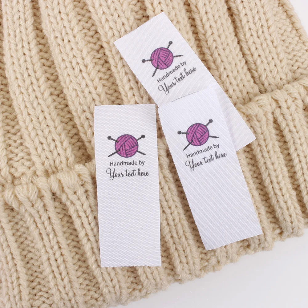 Fold Over Fabric Garment Tags For Handmade Items Customise Your Text 25mm Sewing Knitted Crochet Handsewn (MD2119) | Дом и сад