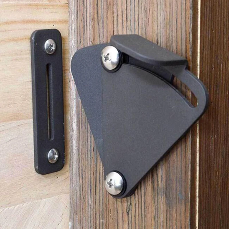 Замок-защелка для раздвижных дверей сарая черный комплект из нержавеющей стали