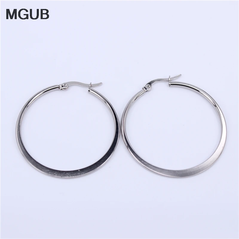 Классические модные Очаровательные Круглые серьги-кольца MGUB из нержавеющей