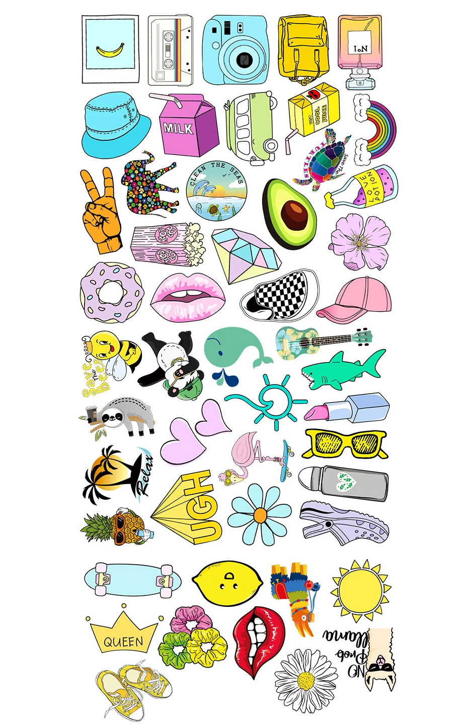 

50Pcs Pack Cute Nature Anime Stickers Waterproof Cartoon Decals Skateboard Luggage Motorcycle Kid Classic Toy Graffiti Stickers