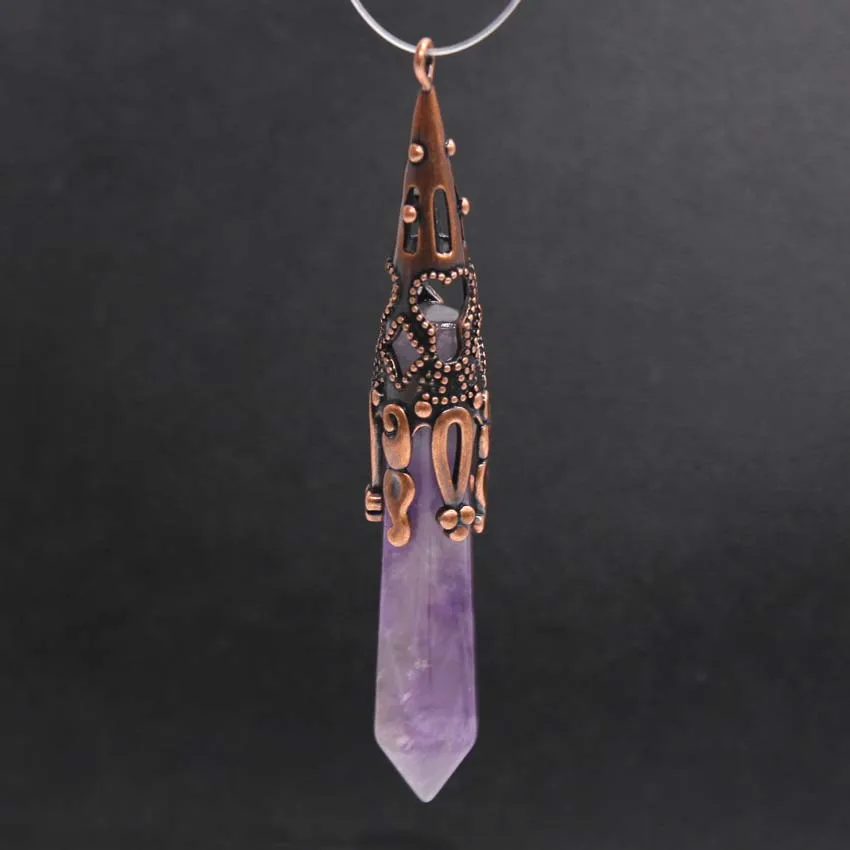 KFT натуральный лечебный Кристал кварц Лазурит шестигранник Призма Маятник