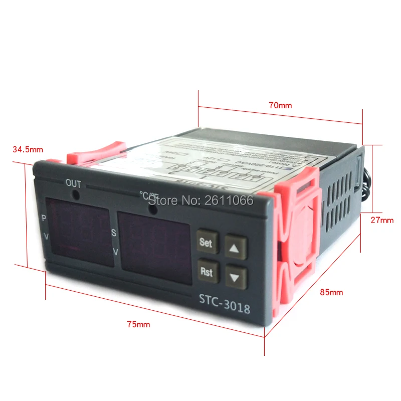 STC-1000 STC-3008 STC-3018 DC12V DC24V AC110V-220V светодиодный цифровой Температура контроллер термостат терморегулятор для инкубатора