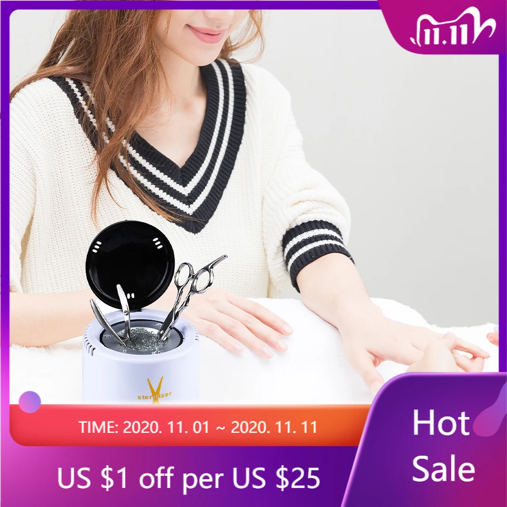 

Nail Art Metal Tool Sterilization Cup Sterilizer Scissors Sterilizer Equipped with Quartz Sand Disinfection Tool for Foreign UV