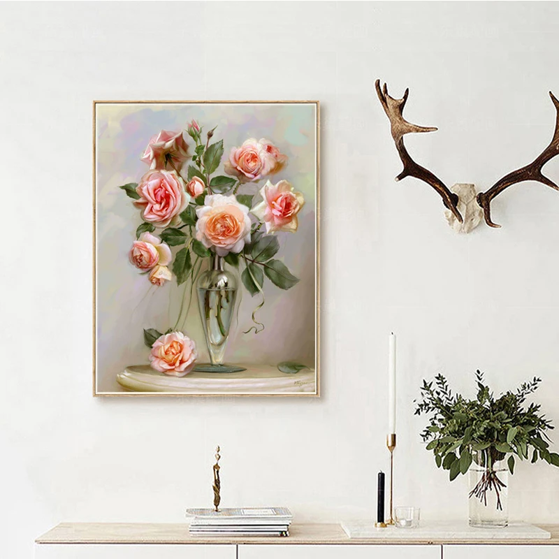 

5D Diy Diamond Painting Home Room Flower Birds Cross Stitch Full Drill Scenery Embroidery Cute Handmade Wall Decor Gift