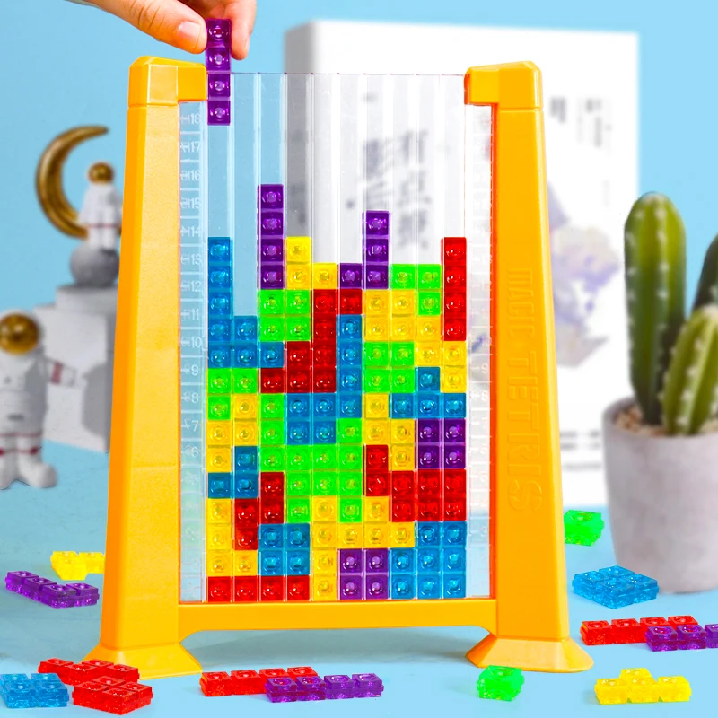 

Tetris Game Colorful 3D Puzzle Tangram Math Toys Children Preschool Imagination Intellectual Educational Montessori Toy for Kids