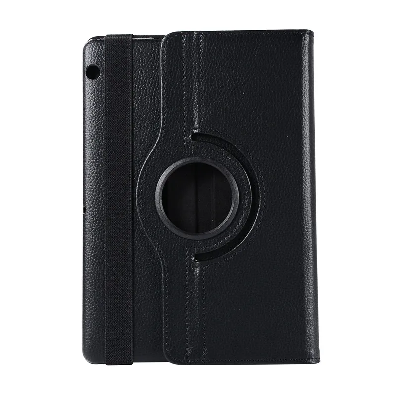 black MediaPad T5 360 Вращающийся Кожаный флип-чехол с подставкой для Huawei MediaPad T5 10 AGS2-W09/L09/L03/10,1 дюймов чехол для планшета+ пленка+ ручка - Цвет: black