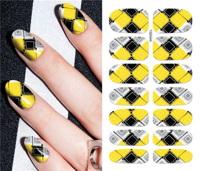 

Nail sticker art decoration Gem Grid slider adhesive Water Transfer decals manicure lacquer art accessoires polish foil