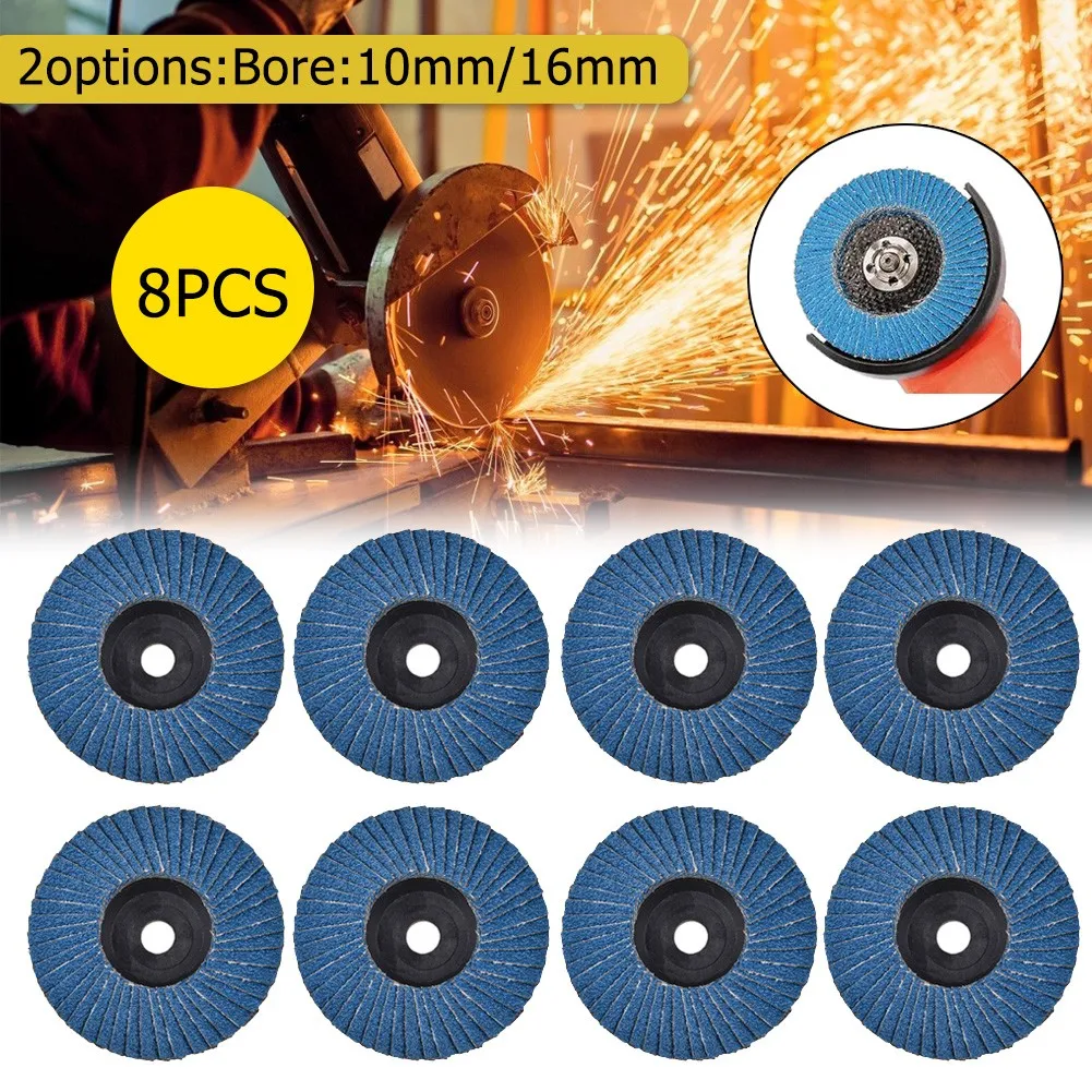 

8PC 10mm/16mm Hole Flap Disc 3in 75mm Grinding Wheels Flap Discs Angle Grinder Sanding Disc Wood Abrasive Tool