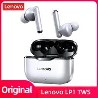 original lenovo lp1 tws wireless earphone bluetooth 5 0 hifi bass stereo noise reduction touch control waterproof sport headset