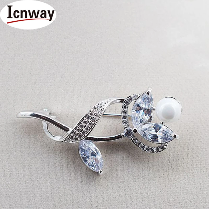 

Rhinestone inlay silver Plated brooch 2*5cm For DIY bracelet necklace Free shipping wholesale