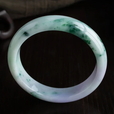 

Natural Burmese Jade 54-64mm Light Blue Flower Bracelet Elegant Princess Jewelry For Mom For Girlfriend