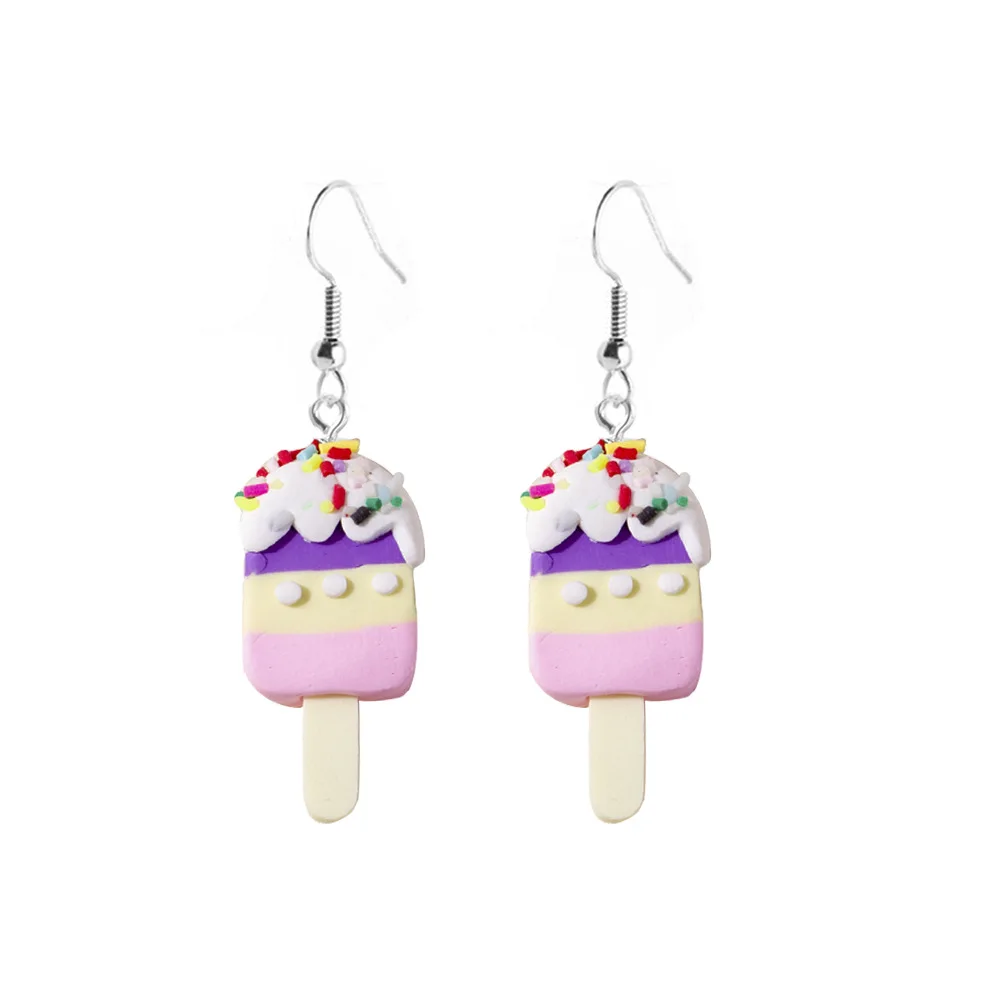 

New Summer Ice Cream Earrings for Women Resin Popsicle Lovely Girls Dangle Earring 2021 Statement Fashion Jewelry Factory Outlet