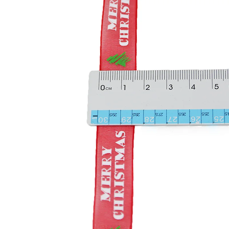 Красная рождественская лента с рисунком в виде цветов 15 мм 10 метров рулоне | Дом и