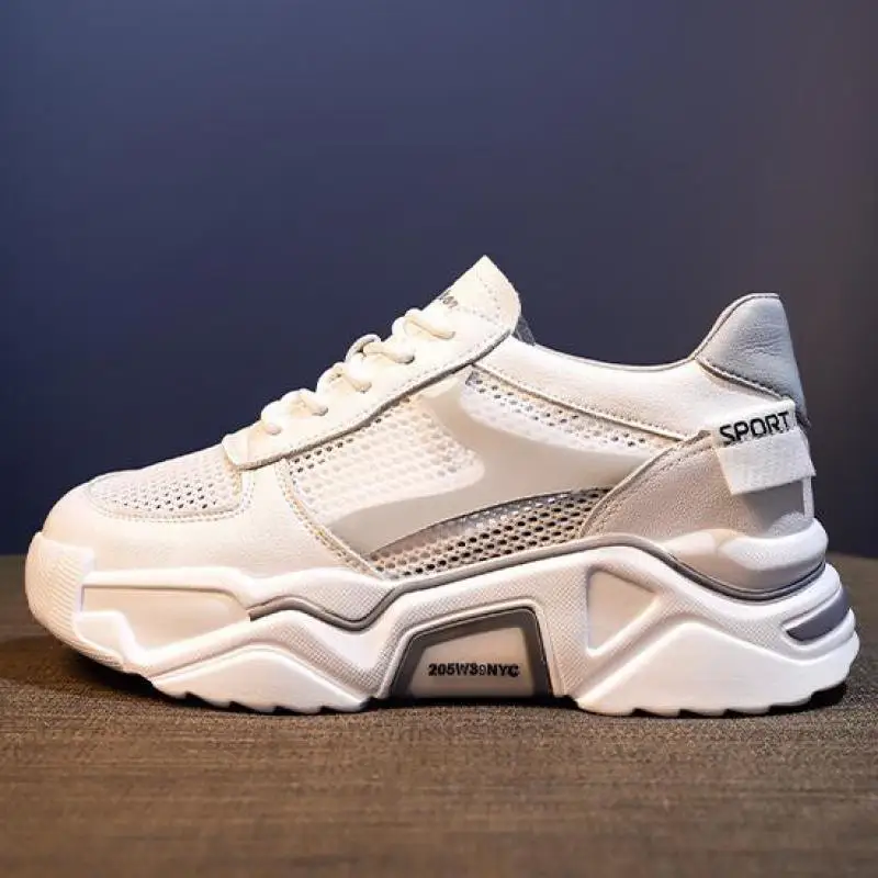 

Breathable Mesh Platform Sneakers Women Trendy Daddy Shoes 2021 Thick Bottom Trainer Running Sports Tennis Casual Chunky Sneaker
