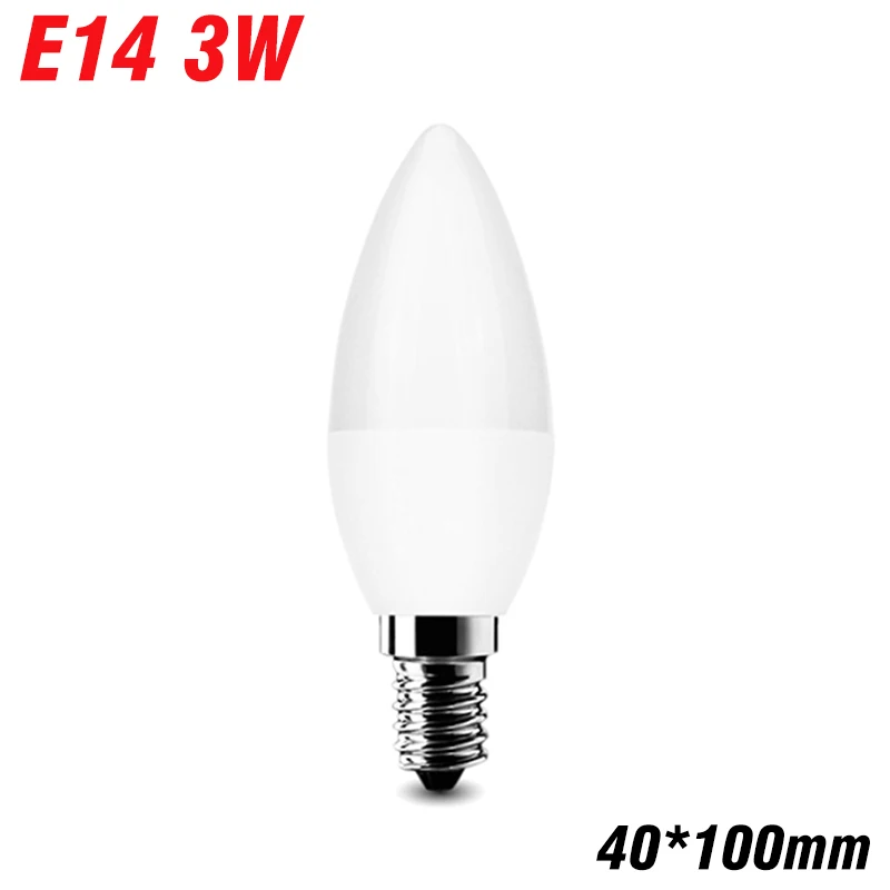 E14 3W 220V Bombilla светодиодный светильник E27, реальная мощность, 3 Вт, 6 Вт, 9 Вт, 12 Вт, 15 Вт, 18 Вт, 20 Вт, 220 В, светильник-свеча E14, высокая яркость, лампада, светодиодный светильник - Испускаемый цвет: E14 3W 220V
