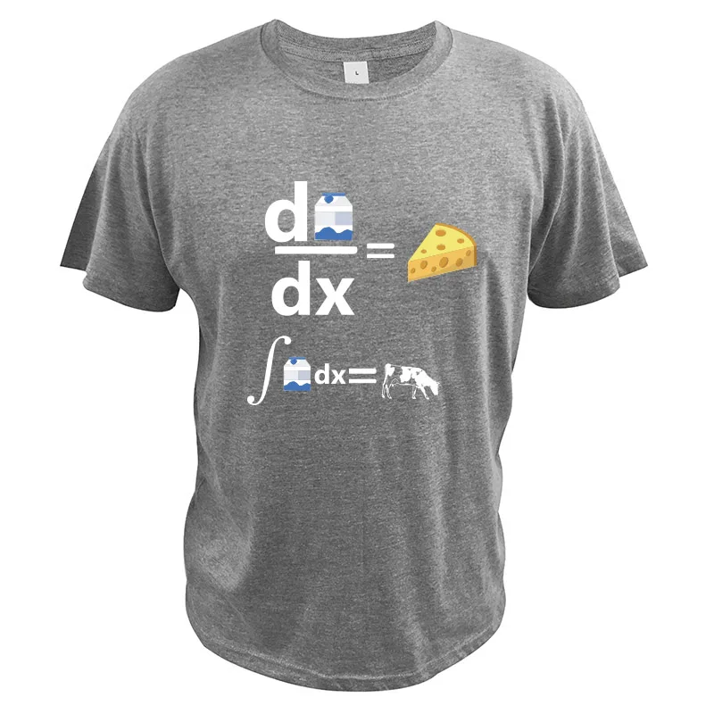 Milk Differential Is Cheese футболка корова Geek Science Math Camiseta обратный расчет молока корова футболка европейский размер - Цвет: Серый