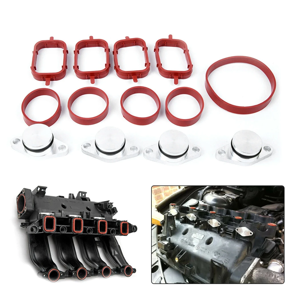 

4Pcs Diesel Spiral Valve Panels Shutters Seals for BMW M47 E71 E46 320d Plug Intake Manifold Gasket Kit Plug Intake Manifold Gas