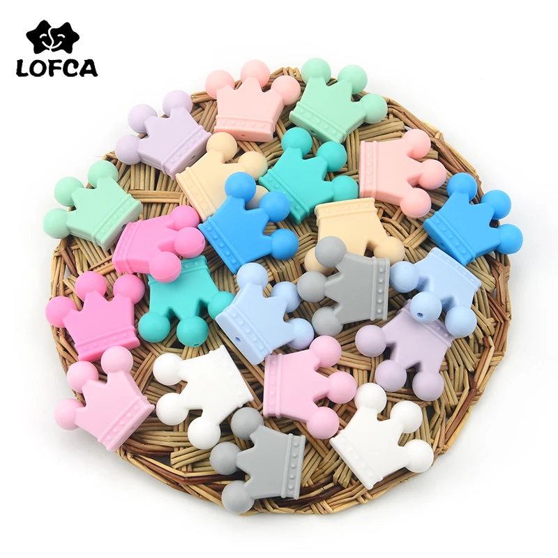 Силиконовые бусины в форме короны LOFCA 10 шт. без БФА пищевые силиконовые детские