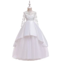 teen party wedding dress for girl childrens long sleeve lace flower party tulle princess birthday dress gown costume 4 14 dress