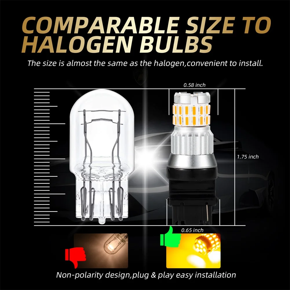 

2PC Drviaion T25 3157 P27/7W LED Reversing Lamp Canbus Error Free 36SMD Replacement Signal Light 1200ML