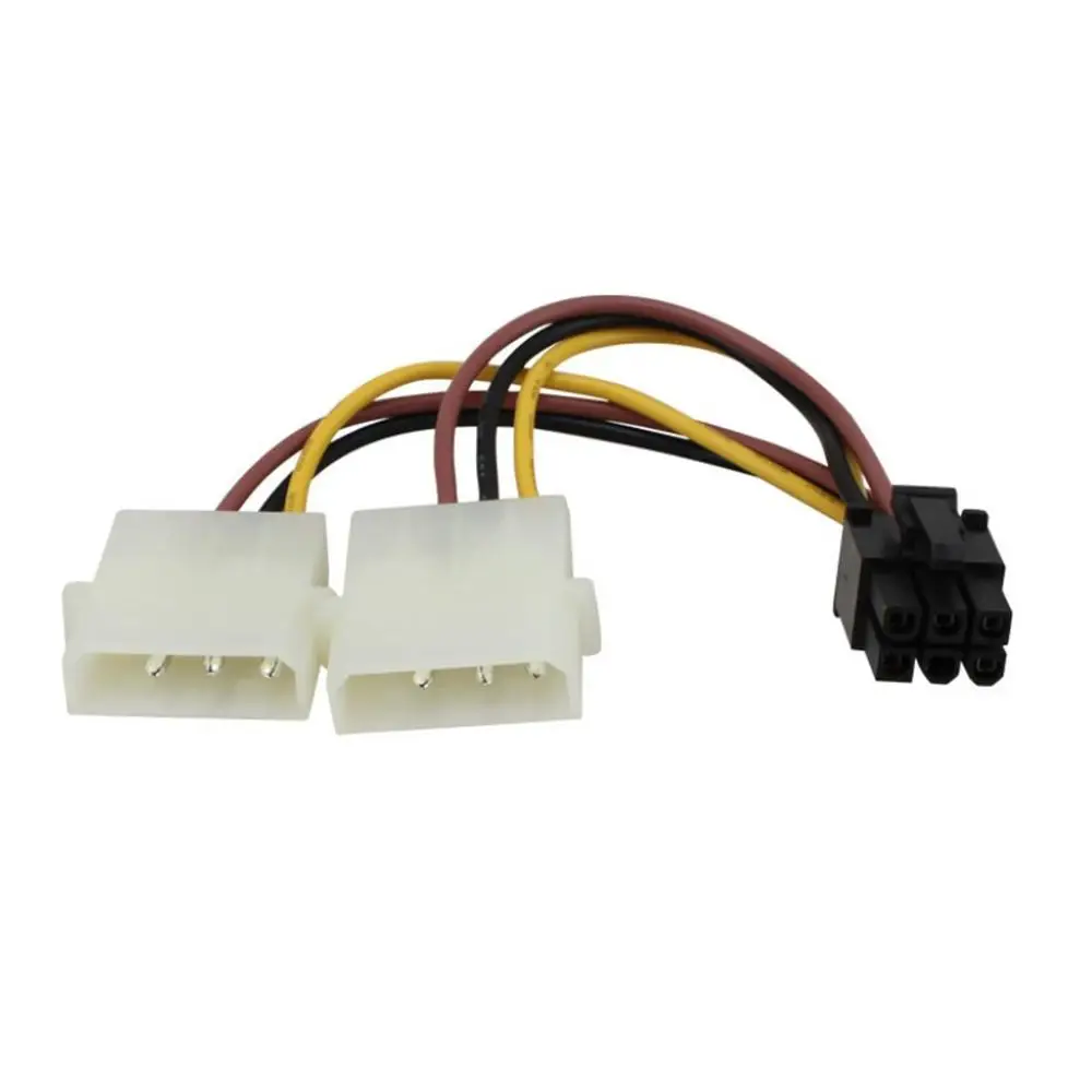 2 IDE Dual 4pin Molex Male к 6 Pin Female PCI E Y адаптер питания для видеокарт|Компьютерные кабели и