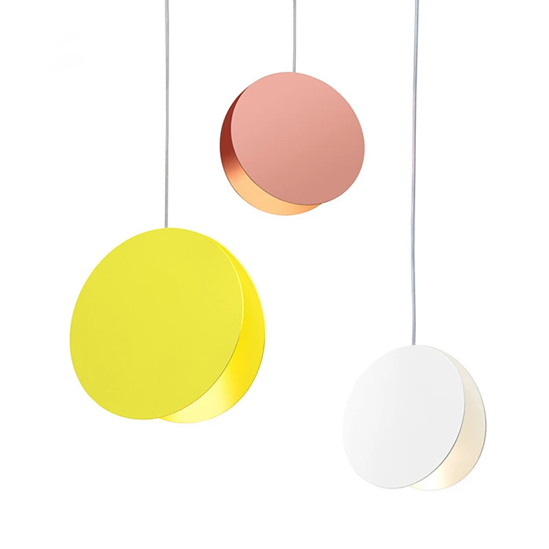 Современные железные подвесные светильники минимализм круговой абажур