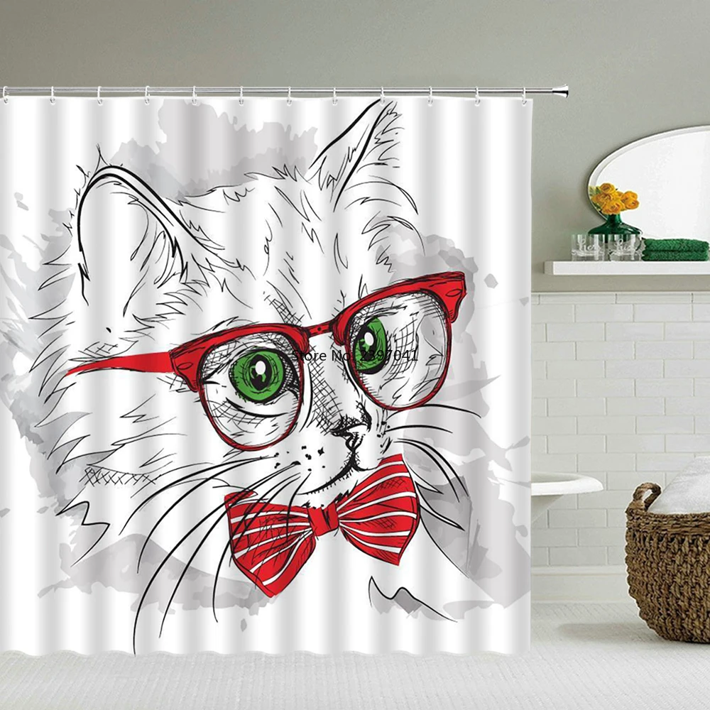 

Водонепроницаемая занавеска для ванной с рисунком животного