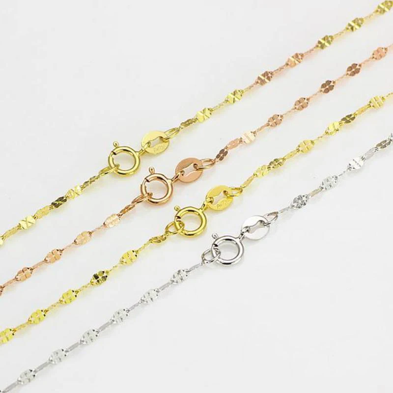 Цепочка женская из 18 каратного золота ожерелье клевер удачи стильное цепочек 16 1 7