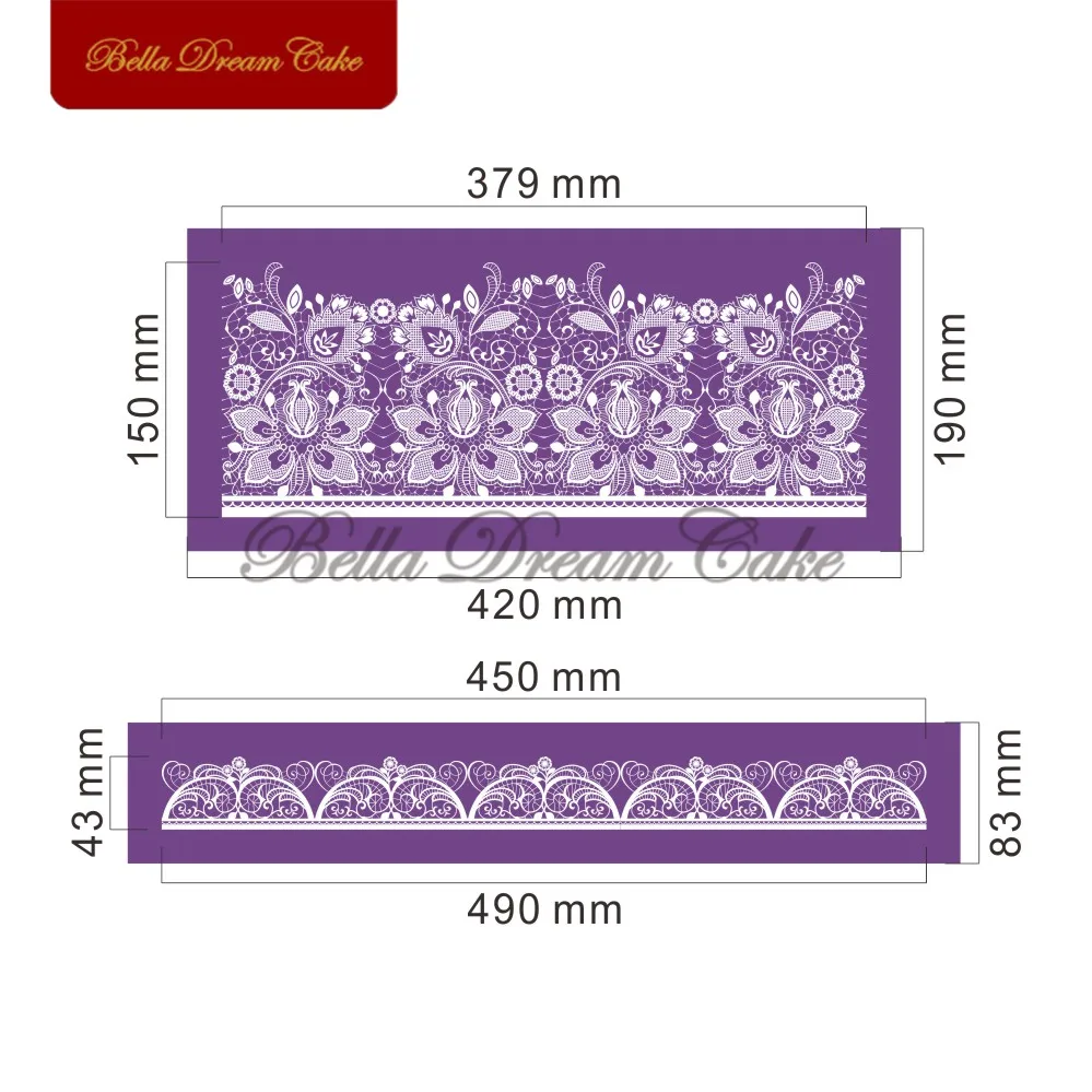 2 шт./компл. трафарет из ткани пиона сетчатый кружевной для торта инструменты