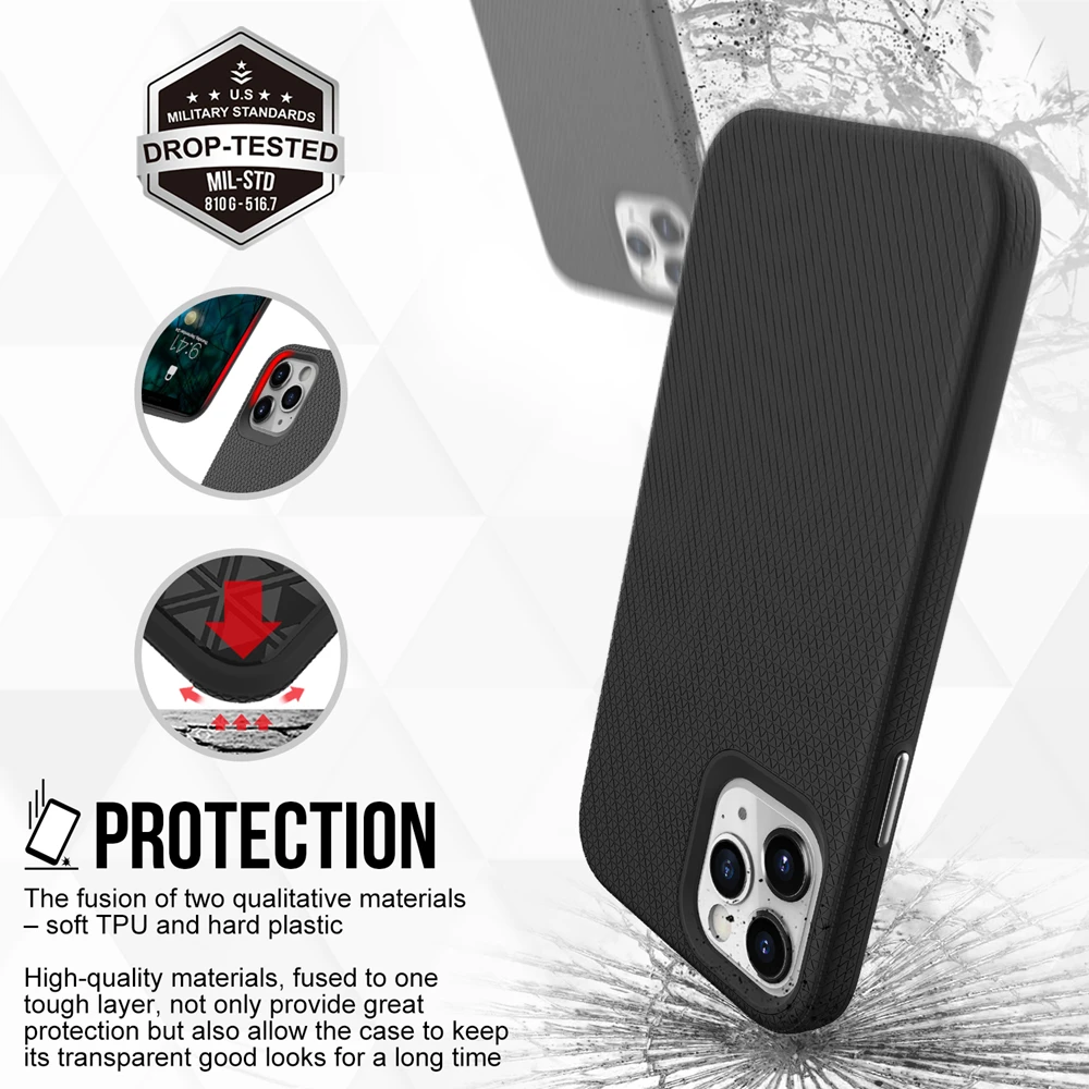 Dual Layer Heavy Duty Protective Phone Case for iPhone 11 12 13 14 Pro Max X XS XR 7 8 Plus SE 2 Mini Shockproof Hard Back Cover