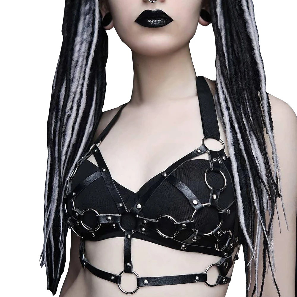 Женский кожаный ремень портупея в готическом стиле|Подвязки| |