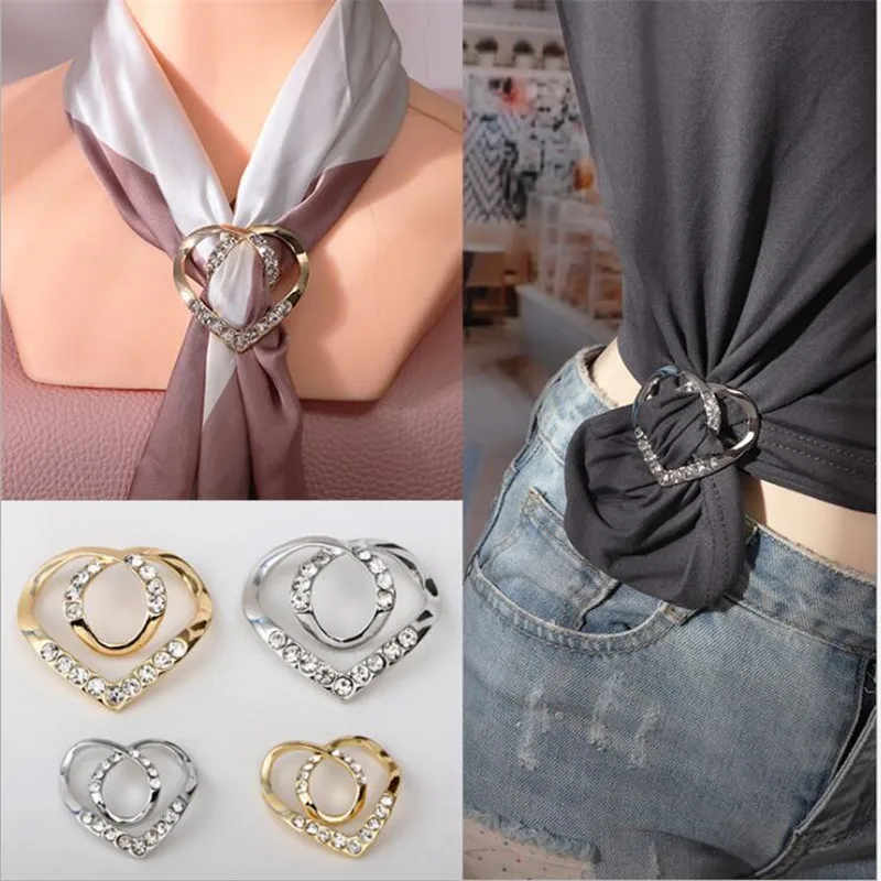 Зажим для футболки модный металлический зажим декоративный шелковый шарф кольцо