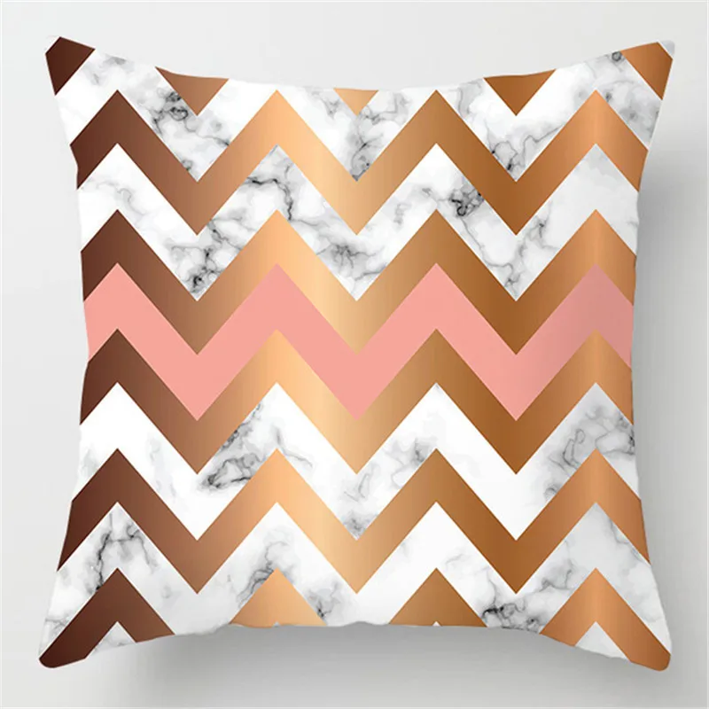 

Geometric Marble Cushion Cover Polyester Blanket Pillow Soft Decorative Cushion Cover Home Car Backrest Decorative Cushion Cover