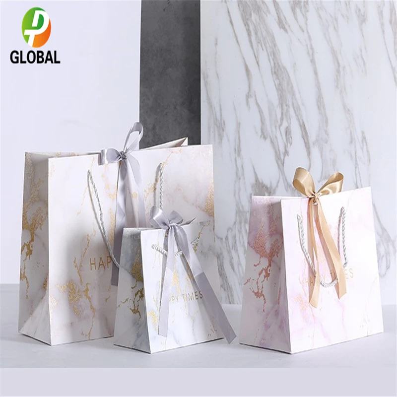 D &amp P 100 шт мраморные бумажные подарочные пакеты для одежды праздничная
