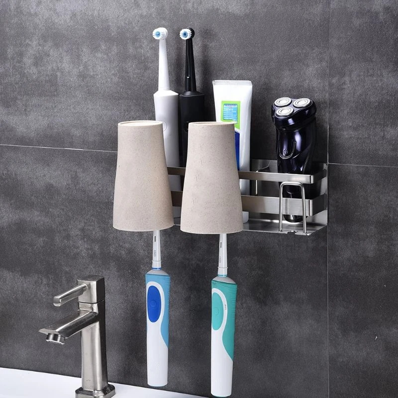 LIXF Stainless Steel Toothbrush Holder Toothpaste Stand Rack Adhesive Bathroom Organizer | Дом и сад