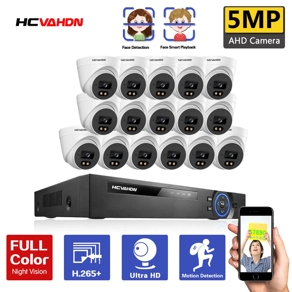 

Система видеонаблюдения H.265, 5 Мп, 16 каналов, 5 Мп