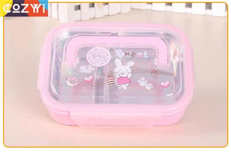 Anti-scald Stainless Steel Lunchbox Student Children Compartments Bento Box Portable Handle Design Lunch | Дом и сад