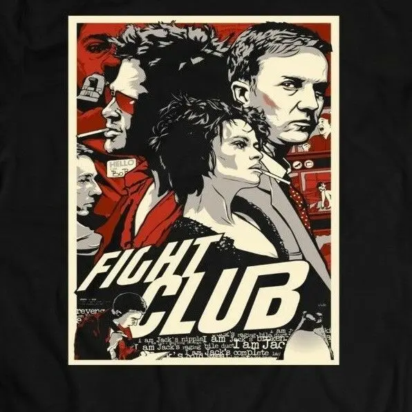 FIGHT CLUB MOVIE * OLDSKOOL Пользовательские работы Мужская футболка Полная передняя часть