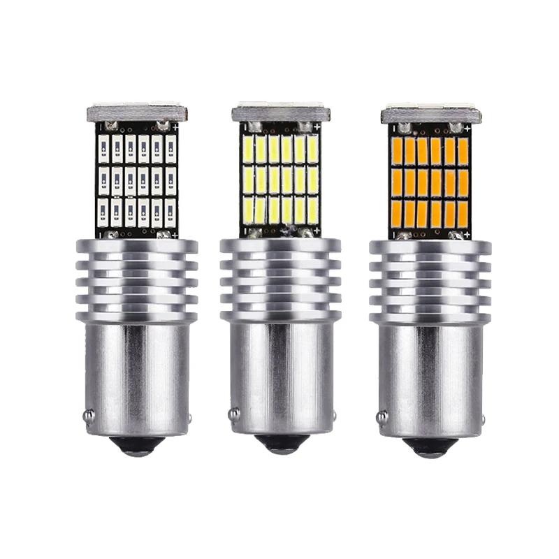 2 шт. P21W 1156 Ba15s светодиодный автомобильный сигнальный светильник Bay15d 1157 светодиодный светильник Canbus 12 в 6000 К 45SMD Автомобильный задний тормоз парковочная лампа без ошибок